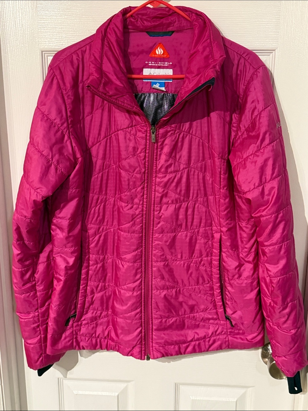 Columbia omni-heat Pink lightweight puffer coat size XL Women's